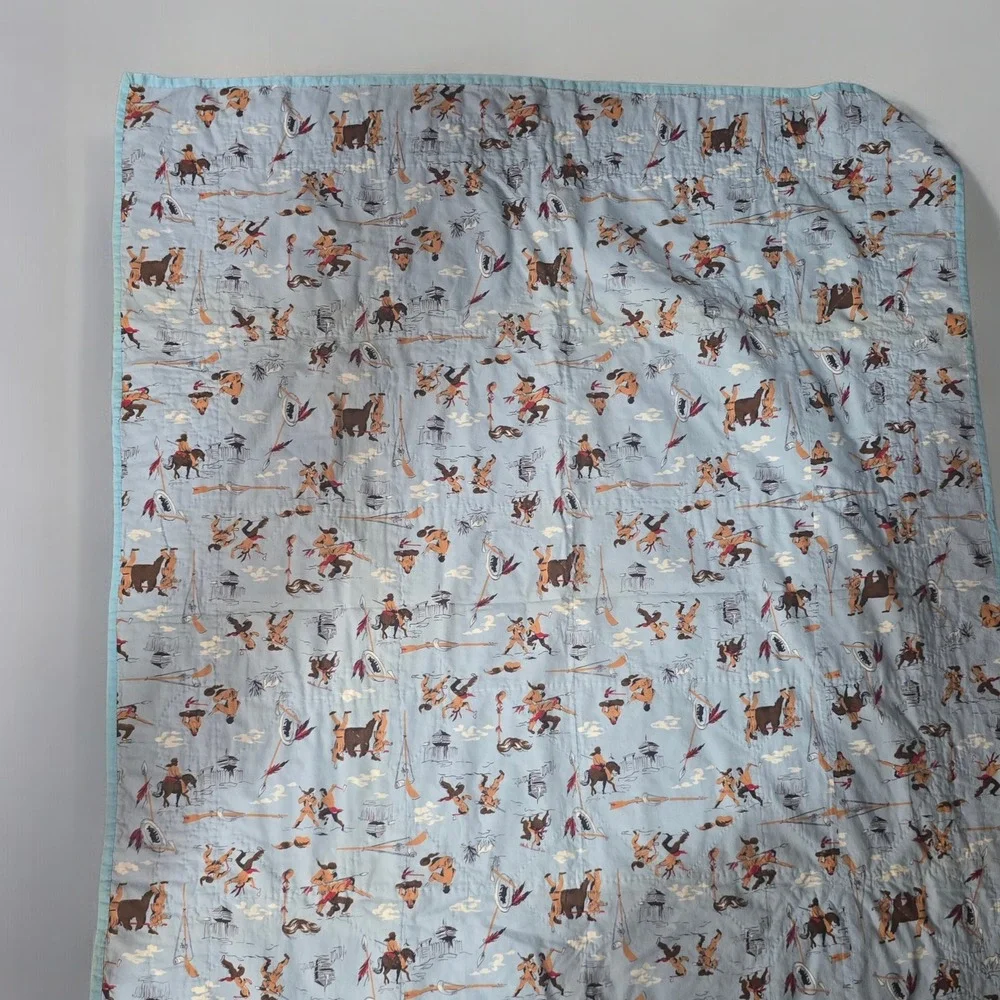 Vintage Handmade 1920s Sunbonnet Sue and‎ Overall Sam Quilt  Western Print Back